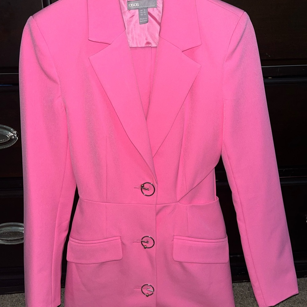 ASOS Hot Pink Single-Breasted Tailored Blazer and Pant Set